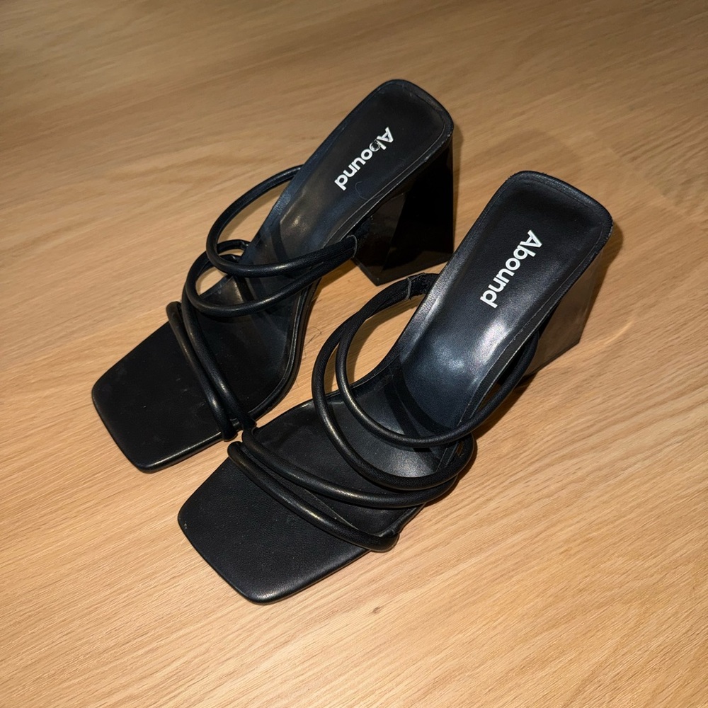 Abound Black Strappy Heeled Sandals